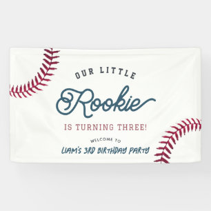 Little Rookie Baseball Boy Verjaardag Welkom Spandoek