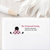 Little Rose Ladybug ÉTIQUETTE DE ADRESSE IMPRIMÉ (En situation)