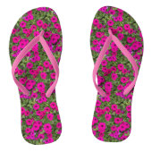 Little Roze Petunias Floral Pattern Teenslippers (Voetbed)