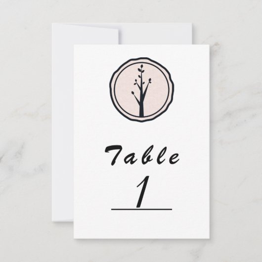 Little Rustic Tree Nature Mariage Numéro de table (Devant)