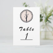 Little Rustic Tree Nature Mariage Numéro de table (Debout devant)