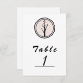 Little Rustic Tree Nature Mariage Numéro de table (Devant / Derrière)