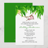 Little Safari Monkey Baby shower Invitation Kaart (Voorkant / Achterkant)