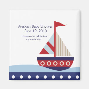 Little Sailboat Navy Baby shower Magnet Favor Magneet