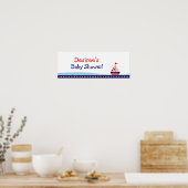 Little Sailboot Personalized Baby shower Banner Poster (Keuken)
