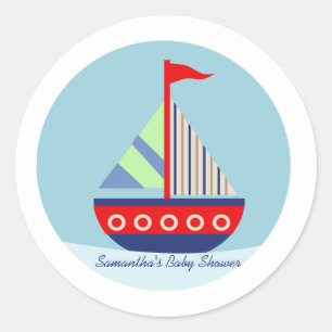 Little Sailboot Sail met me Favor Stickers