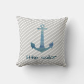Little Sailor Anchor Nautical Stripe Pillow Kussen (Voorkant)