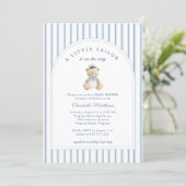 Little Sailor Bear Coastal Baby Shower Invitation (Debout devant)