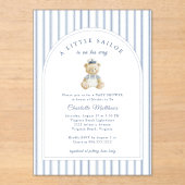Little Sailor Bear Coastal Baby Shower Invitation (Recto)