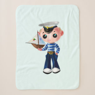 Little Sailor Boy Baby Sherpa Blanket Deken