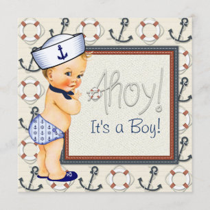 Little Sailor Boy Nautisch Baby shower Blond Kaart
