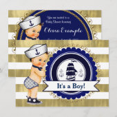 Little Sailor Boy nautisch Baby shower Kaart (Voorkant / Achterkant)