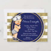 Little Sailor Boy nautisch Baby shower Kaart (Achterkant)