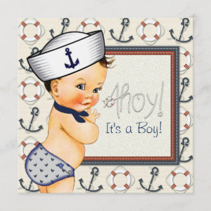 Little Sailor Boy nautisch Baby shower Kaart