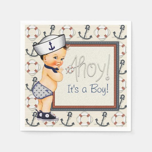 Little Sailor Nautical Baby shower Servetten (Voorkant)