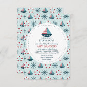 Little Sailships Invitation Kaart (Voorkant / Achterkant)