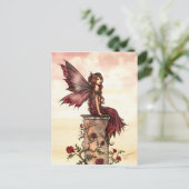 Little Scarlet Roos Fairy Briefkaart (Staand voorkant)