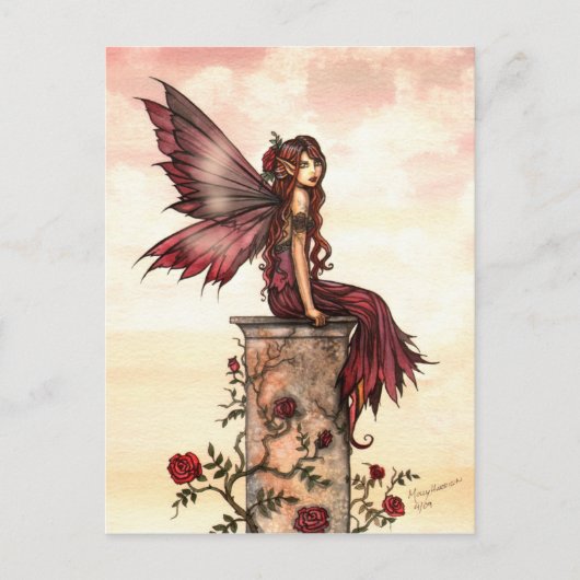 Little Scarlet Roos Fairy Briefkaart (Voorkant)
