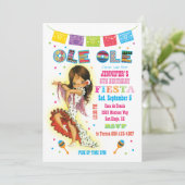 Little Señorita Mexican Fiesta Verjaardagsfeest Kaart (Staand voorkant)