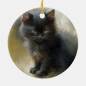 Little Shadow Black Kitten Keramisch Ornament (Achterkant)