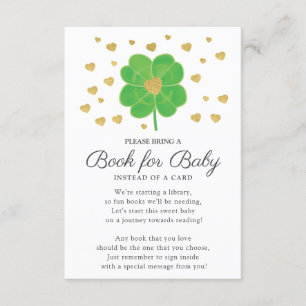 Little Shamrock Baby shower Book for Baby Card Informatiekaartje