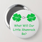 Little Shamrock Gender onthulling Ronde Button 4,0 Cm (Voorkant /achterkant)