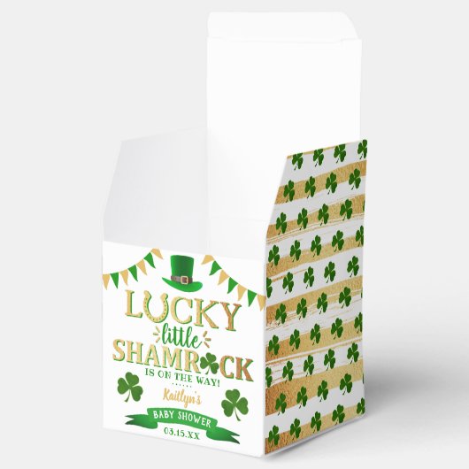 Little Shamrock St. Patrick's Day Baby shower Bedankdoosjes (Geopend)