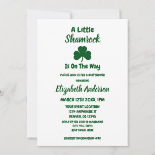 Little Shamrock St Patrick's Day Baby shower Kaart
