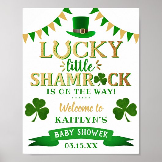 Little Shamrock St. Patrick's Day Baby shower Poster (Voorkant)