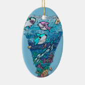 Little Shark Doodle Keramisch Ornament (Rechts)