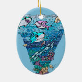 Little Shark Doodle Keramisch Ornament (Achterkant)