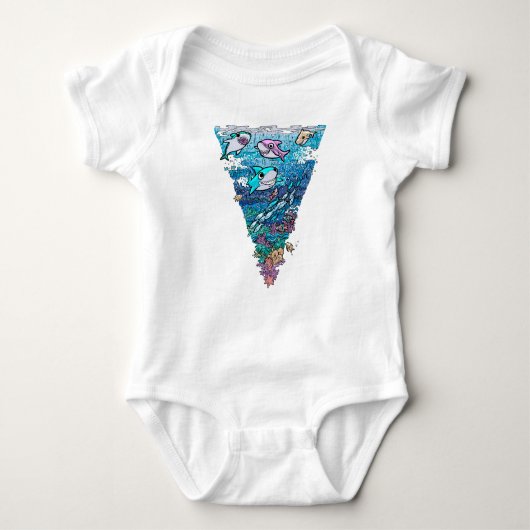 Little Shark Doodle Romper (Voorkant)