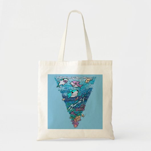 Little Shark Doodle Tote Bag (Voorkant)