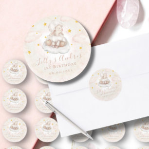 Little Sheep Lamb Dreamy Star Baby Eerste Verjaard Ronde Sticker