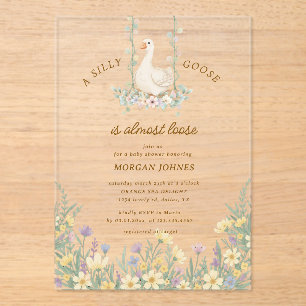 Little Silly Goose baby shower Acryl Uitnodigingen