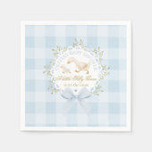 Little Silly Goose Blue Gingham Baby Shower Servet (Voorkant)