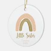 Little Sister Boho Rainbow Pink Gold gepersonalise Keramisch Ornament (Links)