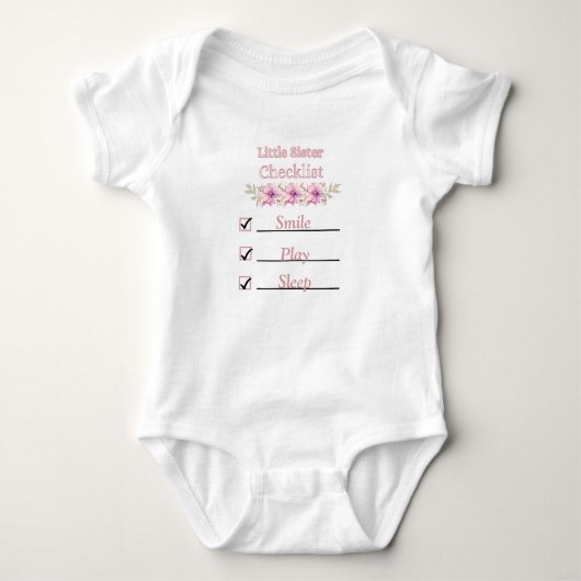 Little Sister Checklist T-shirt (Voorkant)
