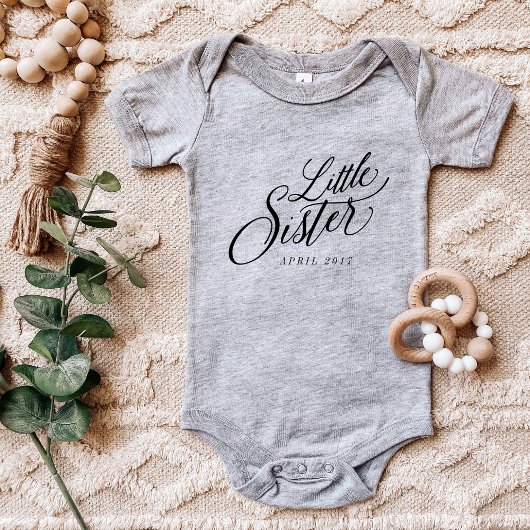 Little Sister Custom uitgerekende datum Romper