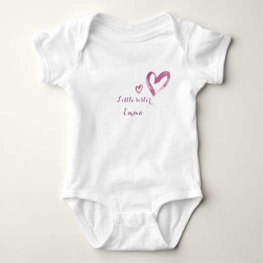 Little sister customizable name romper (Voorkant)