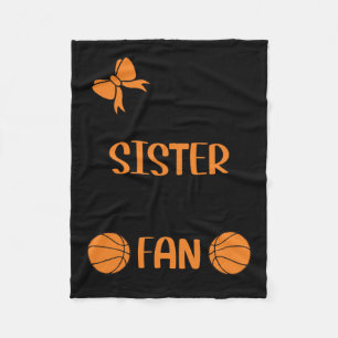 Little Sister Grootste Fan Basketbal Zus Fleece Deken
