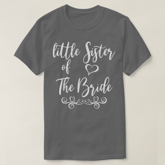Little Sister of Bride & Groom Wedding Matching  T-shirt (Design voorkant)