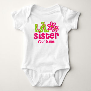 Little Sister Roze en Groen Gepersonaliseerd Shirt