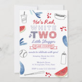 Little Slugger Baseball 2e Anniversaire Invitation (Devant)