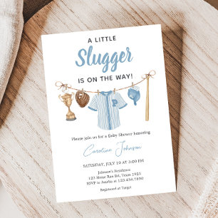 Little Slugger Baseball Baby shower Kaart