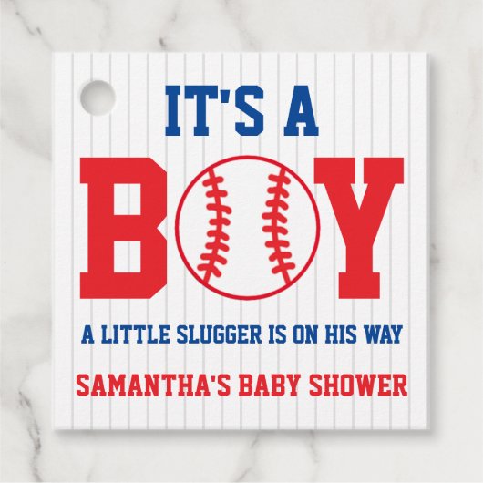 Little Slugger Baseball Boy Baby shower Bedankjes Labels (Voorkant)