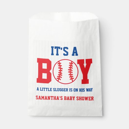 Little Slugger Baseball Boy Baby shower Bedankzakje (Voorkant)