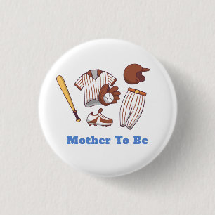 Little Slugger Baseball Moeder Wordt Baby Borrel Ronde Button 3,2 Cm