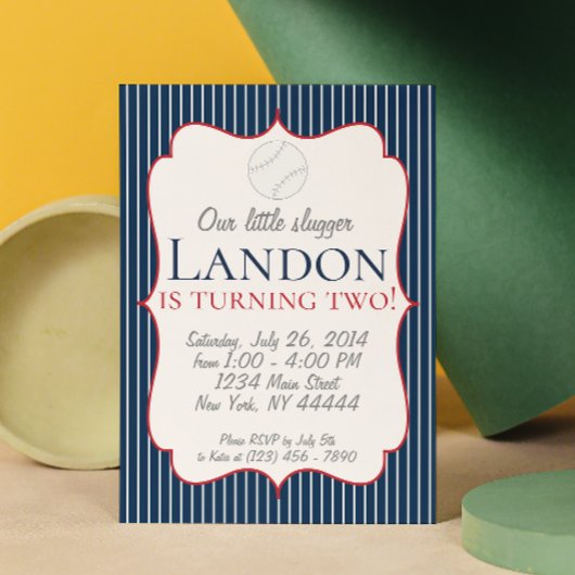 Little Slugger Baseball Party Invitation Kaart