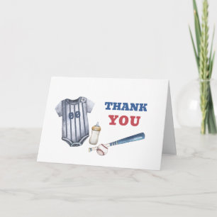 Little Slugger Baseball Shirt Baby Shower Bedankkaart